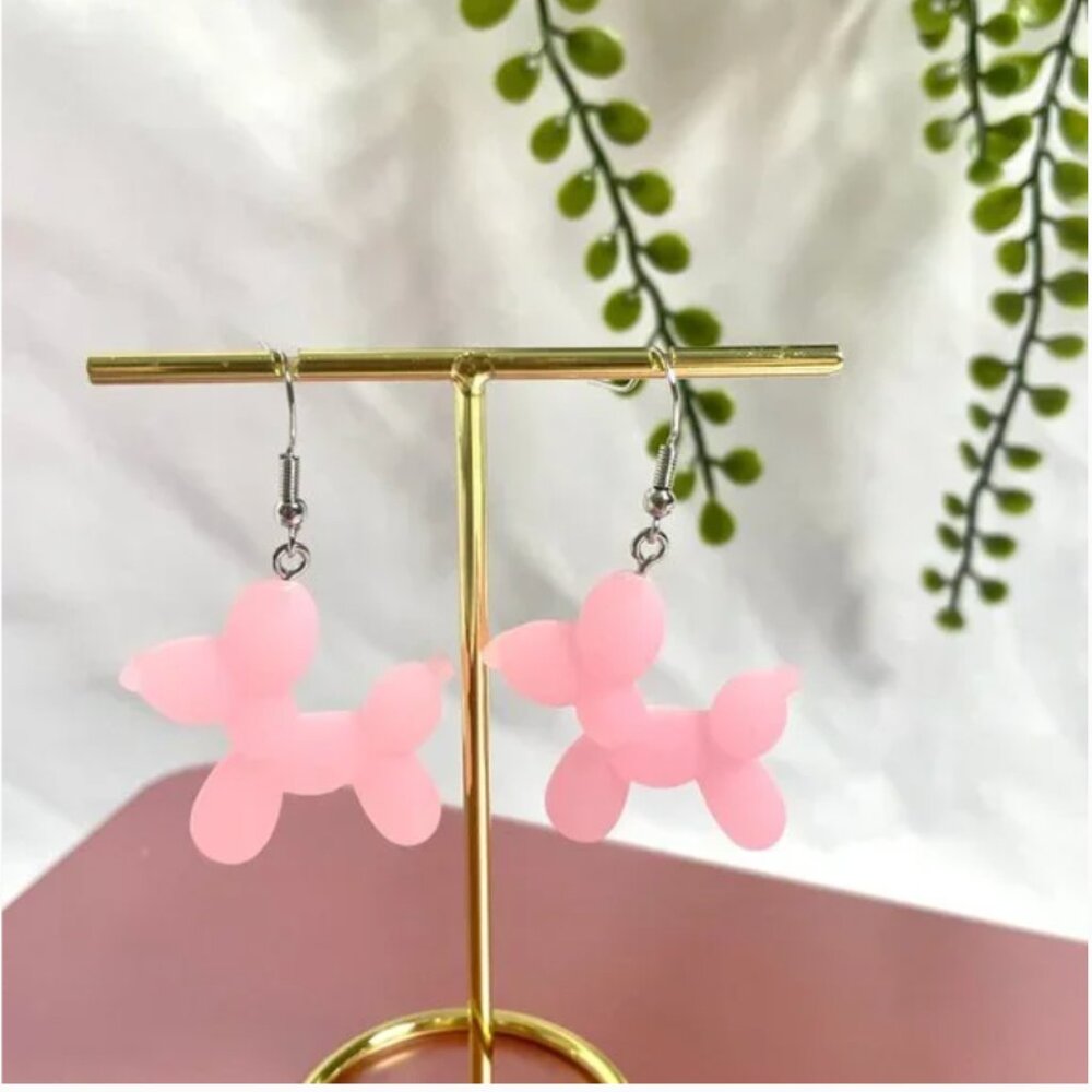 ⭐️❤️ FREE Balloon Dog Puppy Chic Art Pop Artsy Modern Drop Zoo Drop Hip Earrings